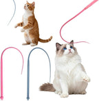 Silicone Cat Wand Toy, Blue Interactive Teaser Stick, Mouse Tail Design, Pet Entertainment for Cats and Dogs