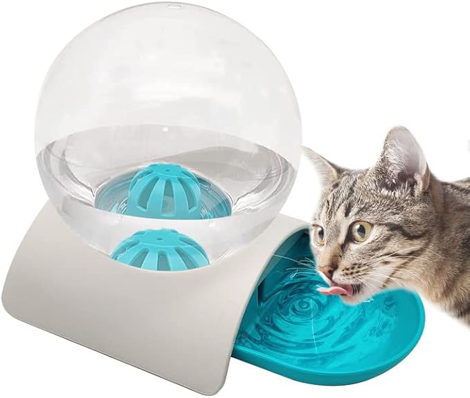 Hamiledyi Automatic Water Dispenser for Cats and Dogs Pet Water Dispenser 2.8 Liter Pet Gravity Water Station Spill-Proof Spherical Waterer Pets Water Bottle for Puppies Kittens Rabbits