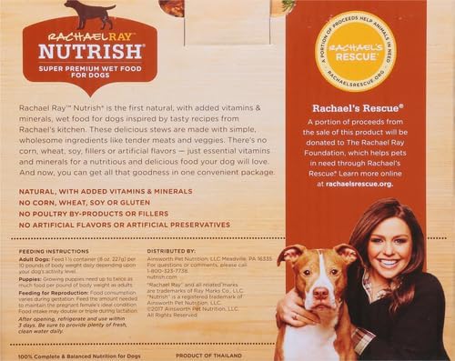 Rachael Ray Nutrish Natural Premium Wet Dog Food, Savory Favorites Variety Pack, 8 Ounce Tub (Pack of 6) (6303230800)