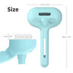 3-in-1 Self-Cleaning Pet Brush for Shedding - Removes Static and Loose Hair from Dogs and Cats (Blue)