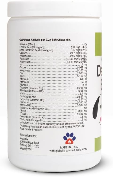 waggedy Daily Essentials Puppy — Full-Spectrum Functional Treats, Small or Large Breed Puppy Supplements — Dog Supplements & Vitamins — Puppy Essentials (60 Chews)