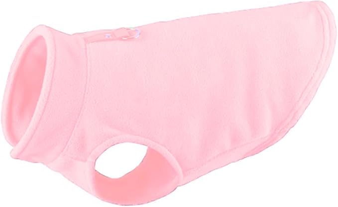 JACKO & CO - Fleece Vest Sweater with Leash Ring - Soft Lightweight Breathable for Puppies Small Medium Dogs, Kitten, Cats, Chihuahua - Warm for Fall/Autumn/Winter (Pink Lemonade, X-Large 17-25lbs)