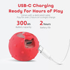 2Pack Interactive Cat Toys Ball for Indoor Cats with Elastic Mesh Net Tails – 3 Working Modes for Agile Movement, Motion Activated, USB-C Rechargeable, Ideal for Indoor Cats (Red)