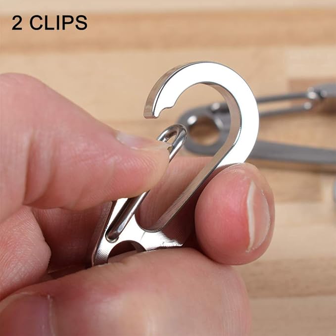 COMTIM 2 Pack Dog Tag Clips, Stainless Steel Heavy Duty Quick Clips Pet ID Tag Holder for Dog/Cat Collar and Harness