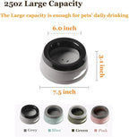 Dog Water Bowl 25oz No Spill Pet Water Bowl Large Capacity Slow Water Feeder, Spill Proof Pet Water Dispenser Vehicle Carried Slow Drinking Travel Water Bowl for Dogs/Cats/Pets (Pink)