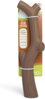 Natural Rubber Durable Dog Toys for Large & Medium Dogs Brown Bacon Flavored Curved Branch Shape Tough Chew Toy for Dogs Safe Tested & Non-Toxic Squeak Dog Toys