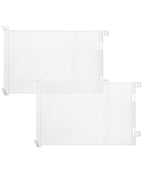 (2 Pack) Retractable Baby Gate for Doorways and Stairs, Mesh Safety Gate for Pet, Indoor & Outdoor Use, One-Hand Operation, Easy Installation, 33.6" Tall, Expands to 55" Wide（White,33.6"x55")