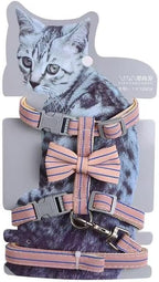 Butterfly Bow Tie Cat Harness and Leash Set - Adjustable, Escape-Proof, Breathable Kitten Vest with Cute Design for Small Cats & Indoor/Outdoor Safety