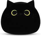 Black Cat Plush Toy-10'' Black Cat Stuffed Animal, Black Cat Anime Plush Cute Soft Plush Cat Plushie Stuffed Cat Toys, Cat Plush Pillows Toy Doll Decoration Doll Gift for Kids Girls Boys