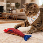 Cat Toys with Soft Chew Kicker Cat Toys for Indoor Cats & Kittens, Crinkle &Rattle Fish Sound Toy (1 Pack)