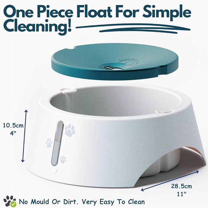 BARKING&MAD no Spill Water Bowl for Dogs 73.9oz (2.1L) - Anti-gulping, Slow Water Feed Dispenser for Large and Medium-Sized Breeds for Slow Drinking and Messy gulping Sloppy Drinkers