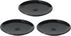 6.1'' Ceramic Wide Cat Dishes, Set of 3 Ceramic Cat Bowls, Indoor Kitten Feeding Wet & Dry Shallow Food Dish Anti Whisker Fatigue(3 Pcs, Black)