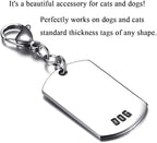 IVIA Dog Tag Clips / 316 Stainless Steel Lobster Buckle with Rings for Cat& Dog Collars and Necklace(2 Pack Silver)