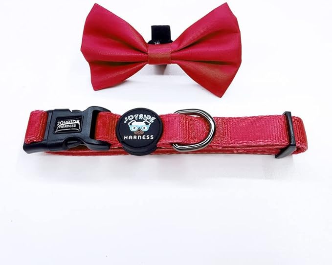 Joyride Harness Dog Collar with Removable Bowtie - Adjustable and Breathable for All Dog Breeds, Strong D-Ring and Heavy Duty Buckle, for Pet Lovers