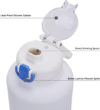 GiNT 37oz Insulated Stainless Steel Dog & Human Water Bottle, All-in-1 Travel Dispenser with Detachable Bowls & Carrying Case, Leak-Proof Pet Canteen for Walking, Hiking, Camping, Car (White)