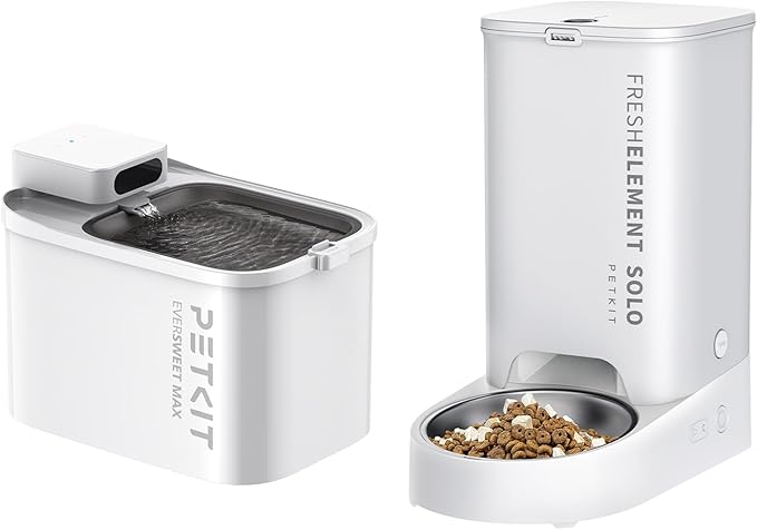 PETKIT EVERSWEET MAX Cordless Cat Water Fountain & Automatic Pet Feeder, 105 fl oz/3L Pet Water Fountain for Cats Dogs Inside, 2.4G WiFi Cat Dog Feeder