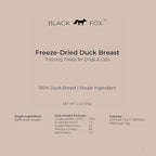 BLACK FOX Freeze-Dried Duck Breast Dog Treats | Cat Treats | 2oz Single Ingredient, Raw, Healthy, All Natural, Human Grade, Recyclable Packaging