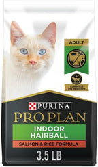 Purina Pro Plan Hairball Management, Indoor Cat Food, Salmon and Rice Formula - 3.5 lb. Bag