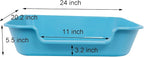 2 Pack Extra Large Dog Litter Box Pan Tray (ABS Material), Low Entry Jumbo Senior Litter Boxes for Multiple Kitten Big Cats, Pet Safe Indoor Dog Potty (Light Blue, 24" L x 20" W)