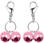 IVIA PET4 Sets Cat Bell for Dog Collar Charm Training Pet Pendant Accessories with 2 Pack Stainless Steel Dog Tag Clips(2 Small Pink)
