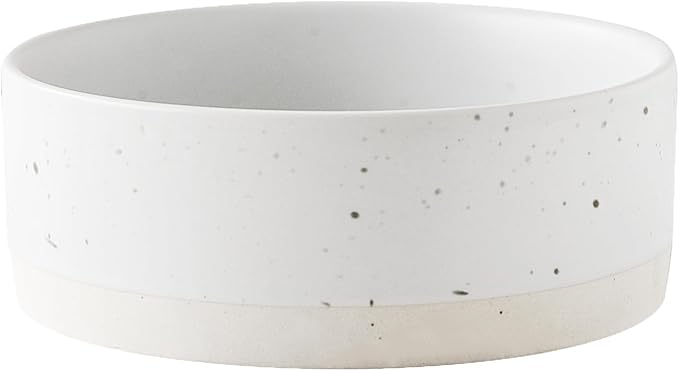 Oslo Ceramic Dog Bowl - 6'' Dog Food Water Bowl for Medium and Large Dogs, Heavy Duty Non-slip Dog Dish, Modern Scandi-Style Stoneware Pet Feeder Bowl, Dishwasher Safe (30Oz, White)