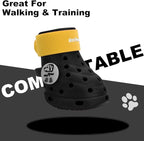 Dog Shoes Breathable Dog Shoe for Hot Pavement, Dog Booties and Paw Protectors, Non-Slip Waterproof Dog Sandals Boots (Black+Yellow, S: (2.3’’x1.8'')(L*W))