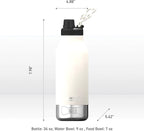 asobu Dog Barky Bottle – Insulated Stainless Steel Water Bottle with 2 Removable Dog Bowls for Food, Treats & Water – Pet-Friendly Travel Bottle for Hiking, Road Trips & Outdoor Adventures