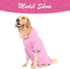 KOOLTAIL Basic Dog Hoodie - Soft and Warm Dog Hoodie Sweater with Leash Hole and Pocket, Dog Winter Coat, Cold Weather Clothes Sweatshirt for Small Medium Large Dogs Puppy Cat Boys Girls Pink XL/XXL