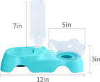MILIFUN Double Dog Cat Bowls - Pets Water and Food Bowl Set, 15°Tilted Water and Food Bowl Set with Automatic Waterer Bottle for Small or Medium Size Dogs Cats