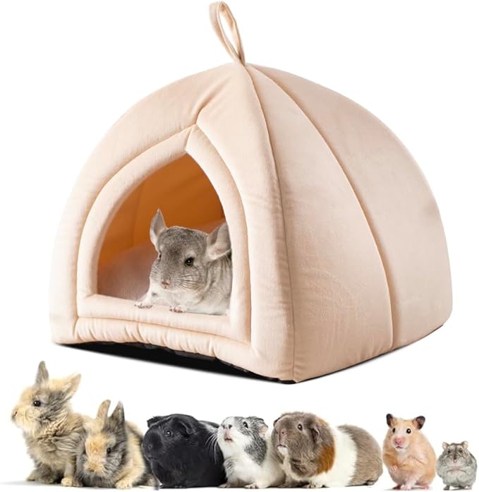 KASENTEX Cozy Small Pet Bed - Ultra Soft Plush Cushion for Cats and Small Animals, Washable Sleeping Pad, Perfect for Indoor Pets, 11 Inches, Beige