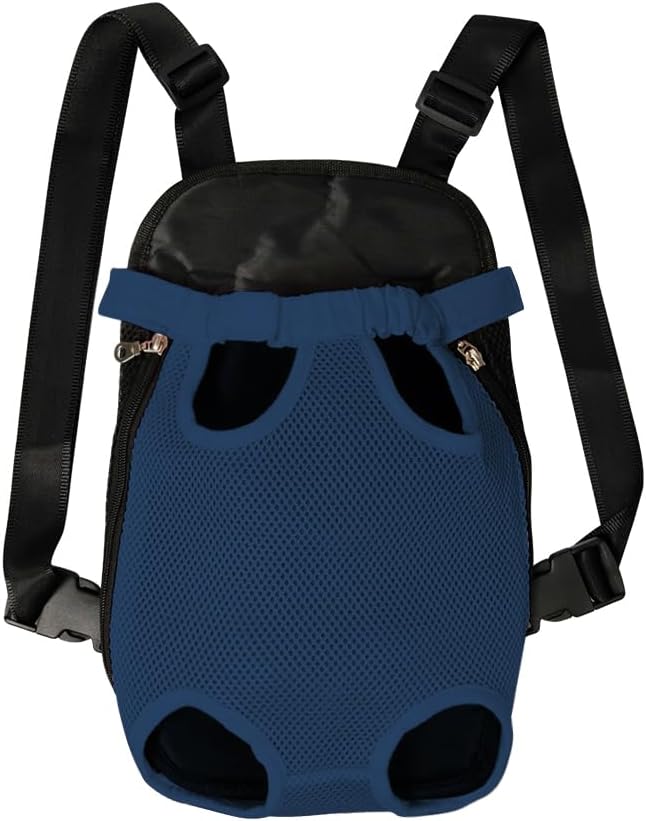 FEimaX Dog Carrier Backpack Pet Legs Out Front Cat Travel Bag, Adjustable Puppy Backpacks Carriers Hands-Free for Small Medium Dogs Cats Hiking Traveling Camping Daily Walking (Medium, Navy)