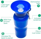 Springer Dog Water Bottle | Portable Travel Water Bottle Dispenser for Dogs | Dog Gift Seen on Oprah's Favorite Things, Shark Tank | Leak-Proof Bottles Fill Bowl with Water | BPA-Free 22oz Indigo