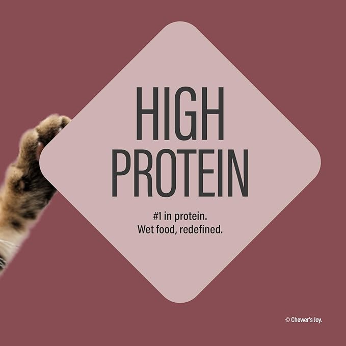 Chewer's Joy Wet Cat Food Variety Pack – 3 Flavors: Tuna & Salmon, Tuna & Chicken, Tuna & Turkey – Natural Pâté – High Protein – Grain Free – Complete & Balanced Nutrition – 24 Cans (3 oz)