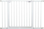 115“-134.6" Wide Baby Gate for Stairs, Mom's Choice Awards Winner-Self Closing Dog Gate Indoor for Doorways, No Drilling Pressure Mounted Pet Gates for Kids, Easy Walk Through Safety Gate, White.