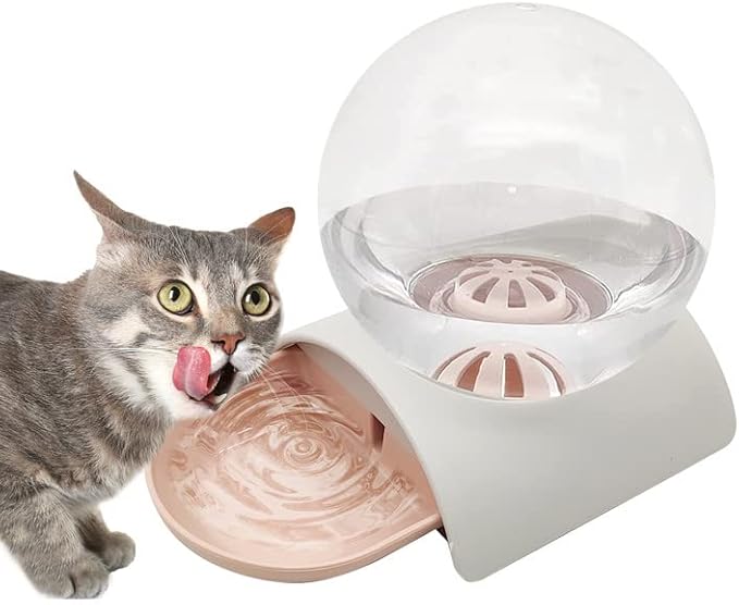 Hamiledyi Automatic Water Dispenser for Cats and Dogs - 2.8 Liter Gravity Pet Water Station, Spill-Proof Spherical Waterer for Puppies, Kittens and Rabbits
