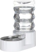 Sfozstra Dog Water Bowl Dispenser: 6L White Lagre Stainless Steel - BPA-Free - Automatic Gravity Pet Water Dispenser for Busy Owners