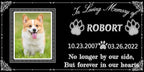 Dog Headstone - Black Granite Memorial Stone Engraved with Photo, Personalized Pet Memorial Stone for Dog and Cat