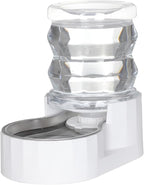 Sfozstra Automatic Gravity Dispenser for Cats: 4L White Stainless Steel Water Bowl Feeder - Great for Family Homes and Outdoor Activities