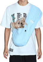 Dog Sling Carrier – Ice Silk Dog Slings for Small Dogs up to 10 lbs, Breathable Dog Carrier Sling with Adjustable Safety Strap & Buckle, Portable Cat Sling Carrier (Blue)