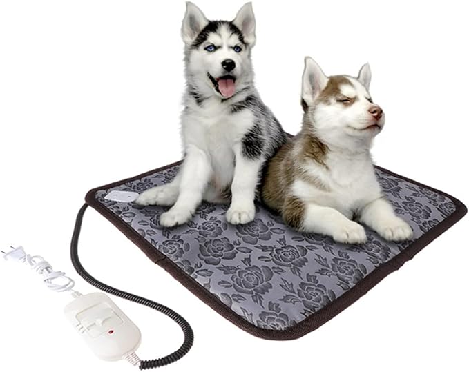 Pet Heating Pad Turn Any Pet Bed Into a Heated Pet Bed Indoor Adjustable Heated Cat Bed Mat for Cats Dogs Waterproof Pet Warmer Mat with Chew Resistant Cord(17.7" x17.7)