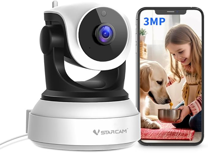 VSTARCAM Cameras for Home Security Indoor, 2K with 360° Rotation, Human/Motion Detection with Auto Tracking, 2-Way Audio & DIY Voice, 2.4GHz WiFi Wireless, Cloud & SD Card Storage(up to 256GB)