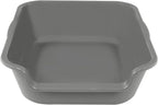 2 Pack Extra Large Dog Litter Box Pan Tray (ABS Material), Low Entry Jumbo Senior Litter Boxes for Multiple Kitten Big Cats, Pet Safe Indoor Dog Potty (Dark Gray, 20" L x 15" W)