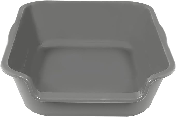 2 Pack Extra Large Dog Litter Box Pan Tray (ABS Material), Low Entry Jumbo Senior Litter Boxes for Multiple Kitten Big Cats, Pet Safe Indoor Dog Potty (Dark Gray, 20" L x 15" W)