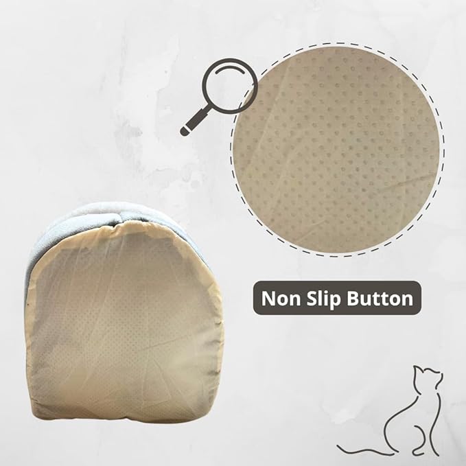 Cat Beds for Indoor Cats, Modern Cat Bed Cave with Cover and Soft Removable Pillow, Calming Pet Bed with non-slip bottom
