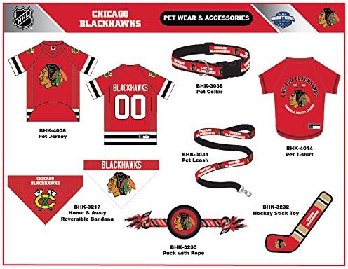Pets First Rubber Dog Toy - Heavy-Duty Rope Tug with NHL Chicago Blackhawks Puck. Play Hockey with Your Pet!