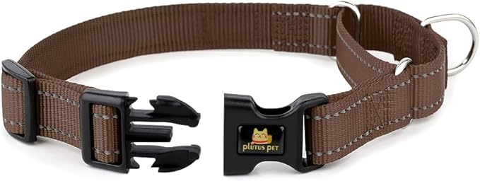 PLUTUS PET Reflective Martingale Collar with Quick Snap Buckle,No Pull Dog Choker Collar for Small Medium Large Dogs,XS, Chocolate
