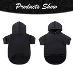 KOOLTAIL Basic Dog Hoodie - Soft and Warm Dog Hoodie Sweater with Leash Hole and Pocket, Dog Winter Coat, Cold Weather Clothes Sweatshirt for Small Medium Large Dogs Puppy Cat Boys Girls Black L