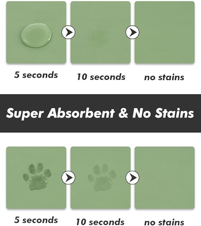 Absorbent Dog Food Mat-Dog Mat for Food and Water Bowl, Quick Dry Pet Food Mat, No Stains Cat Feeding mat, Cat Accessories Pet Supplies Mat for Messy Drinkers