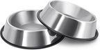 Flexzion Stainless Steel Dog Bowl No Mess Non Spill Dog Water Bowl Rubber Base Dog Bowls for Medium Sized Dog, Food and Water Dish, Pet Food Holder, 22 cm