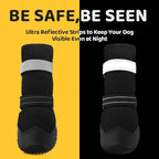 Hcpet Dog Shoes, Dog Boots & Paw Protectors for Winter Snowy Days, Rainy Weather, Outdoor Anti-Slip Sole Dog Booties for Hardwood Floor Black-Leg 1